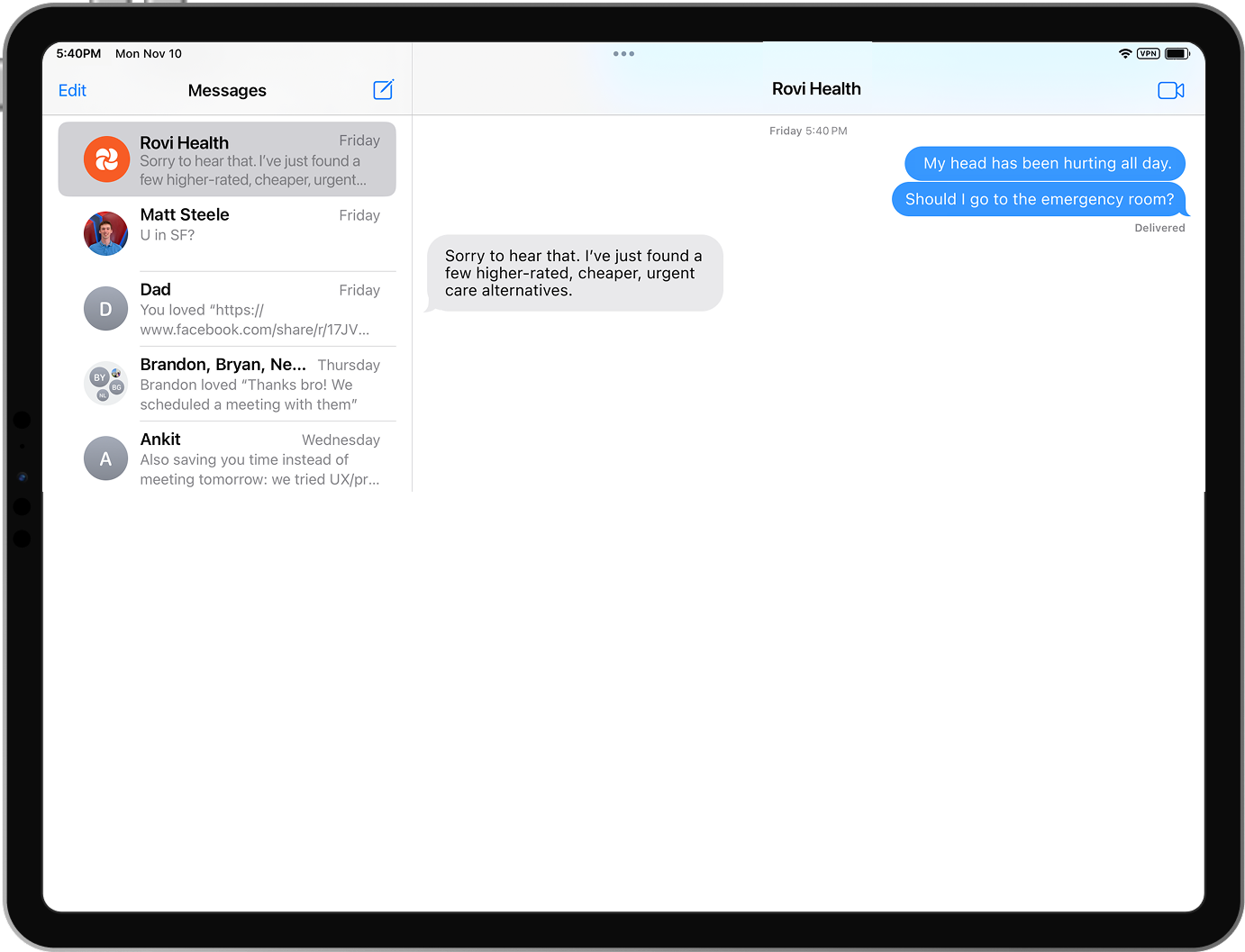 iPad interface preview